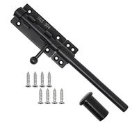 Katnetoly Chiusura per Cancelli Scorrevoli per Impieghi Gravosi con Lucchetto, Chiusura a Chiavistello Orizzontale e Serratura a Pavimento (Nero, 10 Pollici)