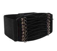 Katnetoly Cintura Rivetto Femminile con Fibbia Cintura a Vita Ampia (Nero)