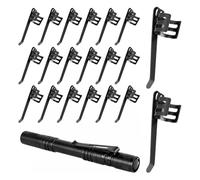 Katnetoly Clip da Tasca In Acciaio - Nero - Confezione da 20 per Penne Luminose e Accessori - per Clip di Montaggio per Torce Elettriche