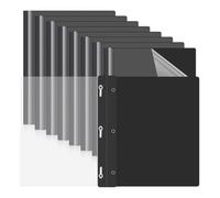 Katnetoly Confezione da 10 Copertine per Report con Chiusura A 3 Punte, Cartelle di Presentazione, Cartella per Report In Plastica con Copertine Posteriori Nere