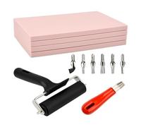 Katnetoly Confezione da 12 Blocchi di Linoleum per Incisioni con Strumenti di Taglio, Kit per la Creazione di Timbri In Gomma Kit per Stampe di Linoleum per Fai da Te Durevole e Facile da Usare