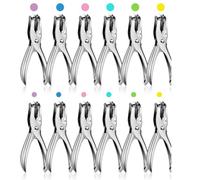 Katnetoly Confezione da 12 Perforatori A 1 Foro Perforatore A Foro Singolo da 1/4 e 1/8 Pollici Capacità di 5 Fogli In Metallo Set di Perforatori A Foro Singolo