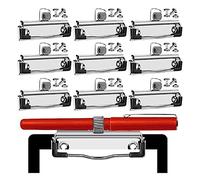 Katnetoly Confezione da 14 Clip per Appunti Montabili con Portapenne Clip per Appunti Hardware Morsetto per Appunti Hardware per Ufficio Scuola