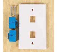 Katnetoly Confezione da 2 Piastre da Parete Ethernet Un 2 Porte, RJ45 Cat6 Femmina Un Femmina Jack Accoppiatore nel Piastre Frontali, 2 Porte