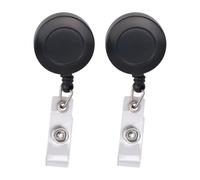 Katnetoly Confezione da 2 Porta Badge Identificativo Porta Badge Identificativo con Clip A Coccodrillo Girevole (Nero)