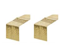 Katnetoly Confezione da 2 Runner da Tavolo con Paillettes 30,5 X 275 Cm, Runner da Tavolo Glitterato, Decorazioni per Feste di Compleanno