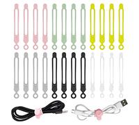 Katnetoly Confezione da 24 Fascette per Cavi Riutilizzabili, Cinghie Regolabili nel Silicone da 4,2 Pollici, Organizer per Cavi, Avvolgicavo e Passante per Gancio (Confezione da 24)