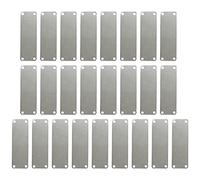 Katnetoly Confezione da 25 Etichette Vuote per Incisioni nel Acciaio Inossidabile Rettangolari con 4 Fori 1 Pollice X 3 Pollici