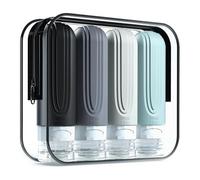 Katnetoly Confezione da 4 Bottiglie da Viaggio da 3 Once per Articoli da Toeletta, Contenitori In Silicone A Tenuta Stagna e Ricaricabili, Perfetti per Prodotti Liquidi