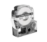 Katnetoly Confezione Da 5 Pezzi -4WBN LC-4WBN9 (SS12KW) Nastri per Etichette per LabelWorks LW300 LW400 LW500 LW700 Nero su Bianco 1/2 Pollice X 26,2 Piedi (12 Mm X 8 M)