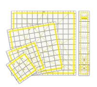 Katnetoly Confezione da 5 Righelli Quadrati da Cucito per Quilting - Righello da Taglio per Tessuto Acrilico con Segni Visibili