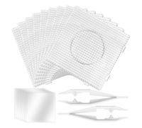 Katnetoly Confezione da 9 Piastre per Unghie in Plastica da 5 mm con Perline Quadrate, Carta da Stiro e Pinzette per Perline per Perline DIY