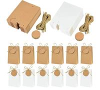 Katnetoly Confezione Regalo in Carta da 50 Set con Sacchetto di Biscotti retrò in Corda, Forniture per Feste di Compleanno, Matrimoni, Confezioni Regalo di Natale
