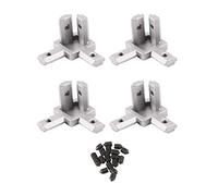 Katnetoly Connettore Angolare per Estremità A 3 Vie Connettore per Scanalatura A T Profilo per Estrusione di Alluminio Serie 2020 (Confezione da 4, Con)