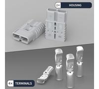 Katnetoly Connettore di Connessione/Sconnessione Rapida Batteria da 350 A, Kit Connettore Spina Cablaggio per Rimorchio con Verricello per Auto