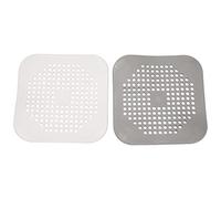 Katnetoly Coperchio di Scarico Quadrato per Scarico Doccia Presa per Capelli Presa Piatta nel Silicone per Filtro Bagno e Cucina Protezione di Scarico Doccia Tappo Filtro Piatto con Ventose