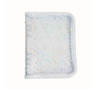 Katnetoly Copertina per Raccoglitore Economico A5 con Cerniera, Raccoglitore Ad Anelli A5 con 6 Stelle Glitterate, Guscio per Notebook Ricaricabile In PVC Trasparente Azzurro Durevole