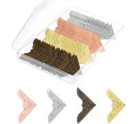 Katnetoly Copertura Decorativa Angolare In Metallo 80 Pezzi, Protettori Angolari In Vintage con Scatola per Scrapbook