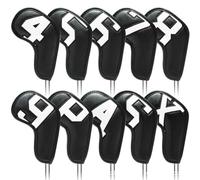 Katnetoly Copertura per da Golf Copertura per Copertura per Cuneo in Pelle PU Copertura Protettiva Testo Bianco su Sfondo Nero