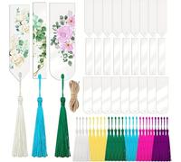 Katnetoly Crea il Tuo Segnalibro: Spazi Acrilici da 30 Pezzi con Nappe per Mestieri Fai -da -Te e Regali Fatti A Mano