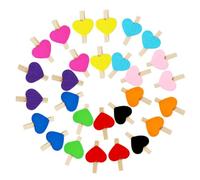 Katnetoly Cuore Molletta da Bucato in Legno Mini Molletta da Bucato Clip per Cartoline Decorazione per la Casa Matrimonio Cancelleria Nero