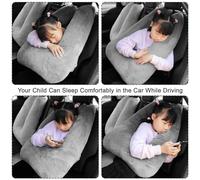 Katnetoly Cuscino da Viaggio, Cuscino da Viaggio per Bambini, Cuscino Multifunzionale A Forma di U per Auto, Supporti per Posteriore Testa e Corpo (Grigio)