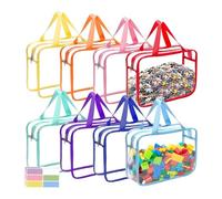 Katnetoly da Stoccaggio In PVC Trasparenti da 8 Set con Cerniera per Organizzazione Dei Giocattoli - Impermeabili per Elementi Costitutivi e Puzzle