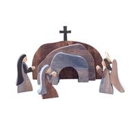 Katnetoly Decorazione della Statua di Gesù Set di Statue del Presepe in Legno Set di Parti di Pasquale