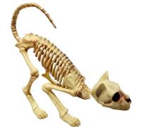 Katnetoly Decorazione di Halloween per Feste di VAMPIRI con Modello di Teschio di Gatto Accovacciato, Animale Inquietante, Gingillo e Trucco