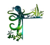 Katnetoly Decorazione per Cornice di Porta A Forma di Polpo, Silhouette Bifacciale, Decorazione Artistica da Parete con Cornice di Porta in Metallo Costiero