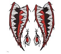 Katnetoly Denti di Squalo Decalcomania del Vinile Impermeabile 2PZ per Autoadesivo del Camion 'Automobile del Kajak della Barca 'Autoadesivo Divertente di Rematura di DIY