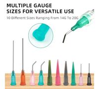 Katnetoly di Dosaggio A Punta Smussata con Diversi Calibri per Riempire Inchiostri Liquidi (14/16/18/20G) con Attacco Luer Lock