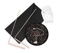 Katnetoly di Radiazione In Rame 2 Pezzi, Aste Radiestesiche con Pendolo e Tappetino Divinatorio per L'Acqua (Insieme A Borsa e)