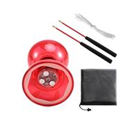 Katnetoly Diabolo Cinese Yoyo Set Triplo Cuscinetto Diabolo Cinese con Luci Colorate 2 Bastoncini e Borsa A Rete