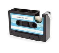 Katnetoly Dispenser per Nastro Adesivo Portapenne Retrò Forniture per Ufficio Divertente e Carino Dispenser per Nastro Blu-Nero