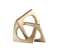 Katnetoly Distorsione Geometrica Astratta Ornamento Artigianale Decorazione da Scrivania Colletto Quadrato Dorato Opera d'Arte Statua Estetica della Stanza Arredamento B Facile Installazione