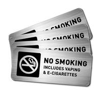 Katnetoly Divieto di Fumo 7 X 3 Pollici per Casa Aziendale Metal No Signs 4 Pezzi Autoadesivo Marker di Avviso Industriale