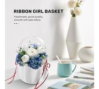 Katnetoly Double Favore di Cerimonia Nuziale Rosso della Cerimonia Nuziale della Ragazza del Fiore del Cestino della Ragazza di Cerimonia Nuziale del Rhinestone del del Cuore