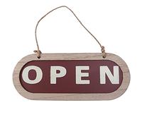 Katnetoly Double Sides Club Indoor Business Notice Bar Parete Aperta Chiusa Decorazione per Interni in Legno Cartello Appeso Negozio Art