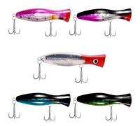 Katnetoly Esche da Pesca di Superficie - Popper - Confezione da Pesca per La Cattura / - Pesca nel Mare - 5 Pezzi - 12,5 Cm e 40 Grammi