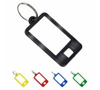 Katnetoly Etichette per Chiavi nel Plastica Resistente da 100 Pezzi Etichetta un Forma Ovale con Finestra e Diviso, Etichette per Etichettatura Vuote 5 Colori