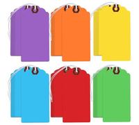 Katnetoly Etichette Regalo Scrivibili In Carta Bianca da 300 Pezzi con Cordini Elastici Etichette per Spedizione Cartellini Dei Prezzi per Tutte Le Occasioni