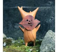 Katnetoly Famiglia Korogu Grana di Legno Decorazione Espressione Divertente Materiale in Resina Intaglio Decorazioni per la Casa Durevole Facile Installazione -C