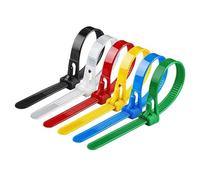 Katnetoly Fascette Fermacavi In Nylon Premium Autobloccanti da 100 Pezzi, Cinturino In Nylon Riutilizzabile Regolabile 8 X 200 mm con Fibbia