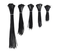 Katnetoly Fascette per Cavi da 500 Pezzi Fascette Nere per Impieghi Gravosi 2,5 X 100 Mm, 2,5 X 150 Mm, 2,5 X 160 Mm, 2,5 X 200 Mm, 2,5 X 300 Mm