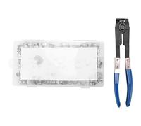 Katnetoly Fascette Stringitubo un Orecchio Singolo 180 Pezzi 5,8-21 Mm + Pinze per Fascette Auricolari, Acciaio Inossidabile 304 Assortimento di Set Fascette Stringitubo