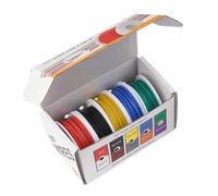 Katnetoly Filo Elettrico 22AWG, Fili Flessibili in Silicone, Filo di Rame Stagnato A Trefoli Calibro 22, 5 Colori, 16,4 Piedi/5 M Ciascuno