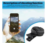 Katnetoly Filtro per Obiettivo del Telefono da 52 mm con Clip per Smartphone Filtro Variabile Universale ND2-400 per Obiettivo della Fotocamera del Telefono Cellulare