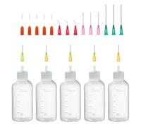 Katnetoly Flacone Applicatore con Punta di Precisione da 50 Ml, Ago e Cappuccio A Punta Smussata, Flacone Spremuto con Punta 'Ago da 18G 20G 25G, Flacone Contagocce per Olio