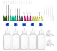 Katnetoly Flacone Applicatore di Precisione per Colla da 50 Ml, Flacone con Punta Ad Ago, Tappo di Stoccaggio da 14ga, 16ga, 18ga, 20ga, 25ga, Set da 2